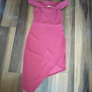 Elegant Off-Shoulder Pink Dress